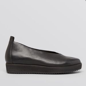 Eileen Fisher Canoe 2 Black Platform Leather Flats Size 8.5